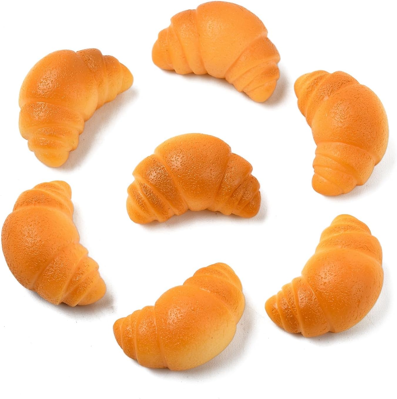 LiQunSweet 100 Pcs Resin Croissant Bread Beads Imitation Food Decoden Flatback Beads Cabochons for Scrapboooking Jewelry Making DIY Craft