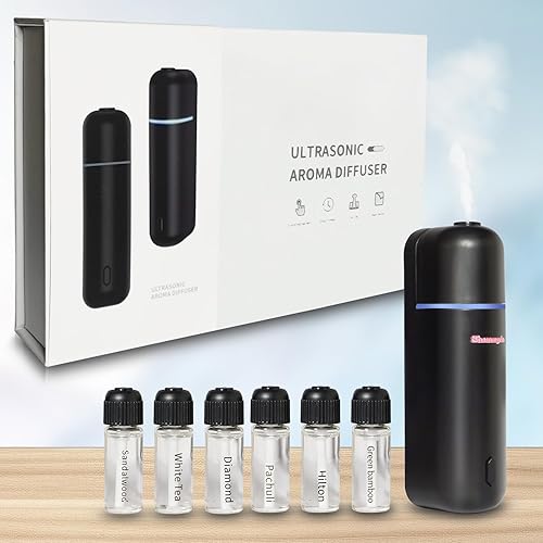 Miniatura 2 de Difusor de ambientador de automóvil, sensor de movimiento, difusor de aceite esencial sin agua para automóvil, ambientador recargable por USB con 6