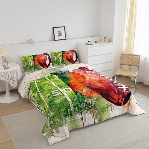 Miniatura 145 de Castle Fairy Juego de ropa de cama de béisbol, tamaño matrimonial, juego de edredón de 3 piezas para niños, niños, adolescentes, decoración