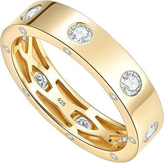 LEONIDS Moissanite/Emerald Stackable Eternity Ring