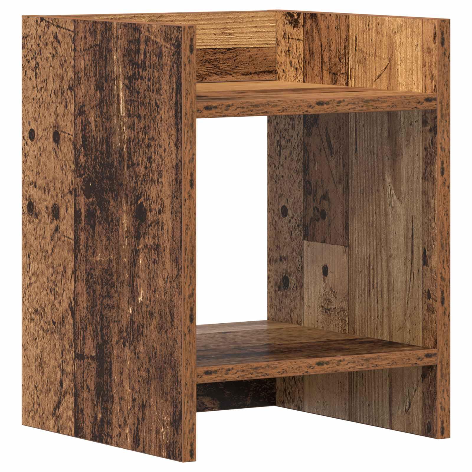 Pflanzenständer 2er Set aus Altholz 30 x 30 x 40 cm Holzwerkstoff für Innenräume platzsparend stabile Dekorationsstützen für Blumentöpfe und Pflanzen im Wohnzimmer Balkon oder Garten