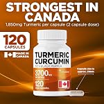 CelluGreen Turmeric Curcumin 3,700mg with Black Pepper Extract — 95% Curcuminoids for Joint Pain Relief & Anti-Inflammatory Support | Curcuma Longa | Non-GMO, Gluten-Free, Made in Canada | 120 Capsules
