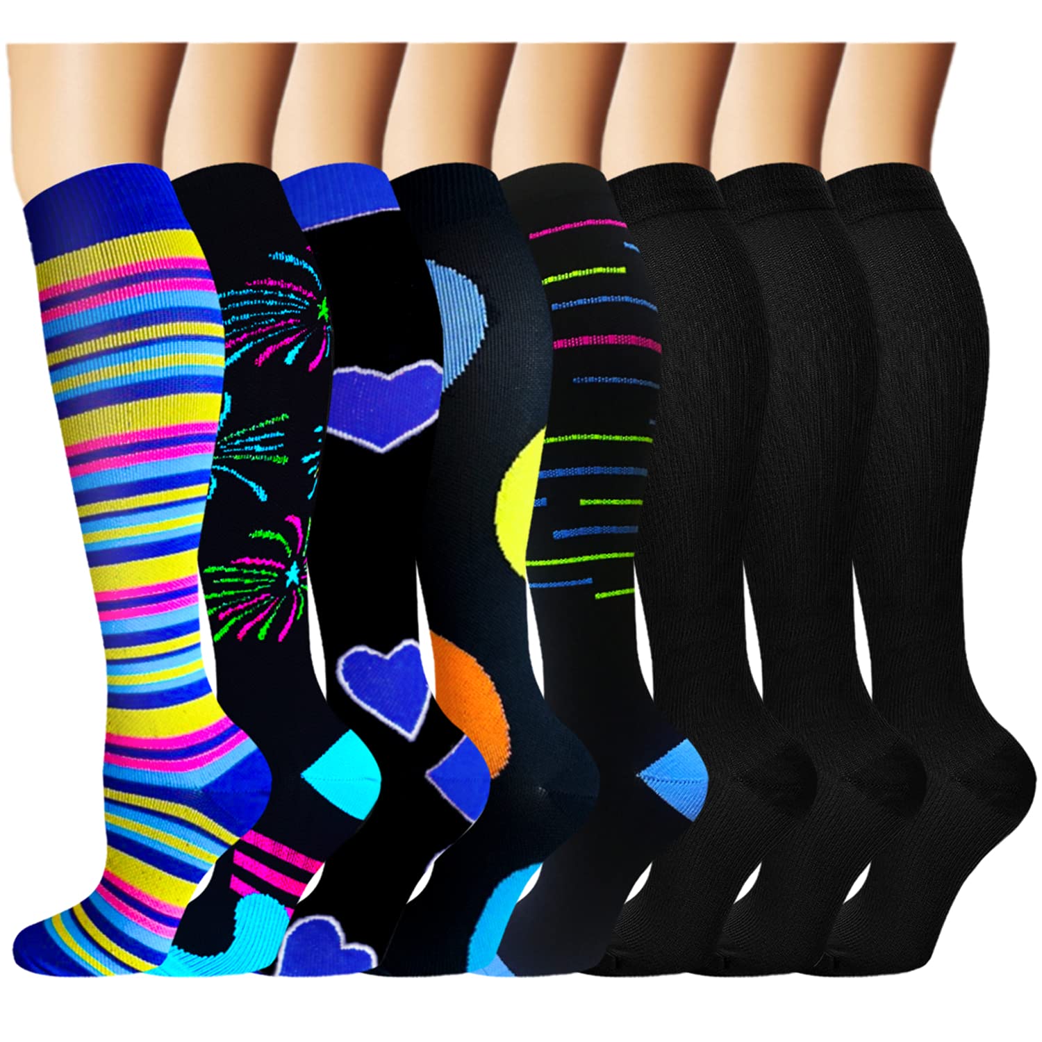 Compression Travel Socks (8-Pack)