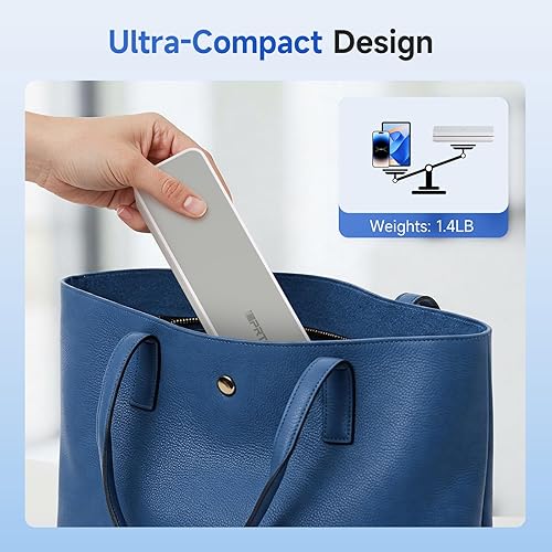 Miniatura 3 de iDPRT Impresora Portátil Inalámbrica para Viajes - Impresora Móvil Bluetooth Compatible con Papel Tamaño Carta de EE.UU. de 8.5"x11", Sin Tinta,