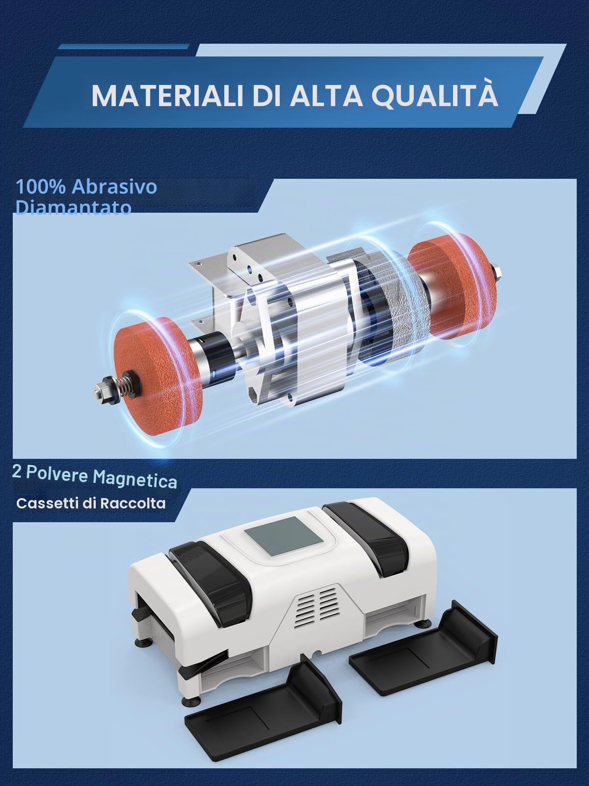 FOHERE Affilacoltelli Elettrico Professionale 5 in 1, 2 Raccoglitrucioli Magnetici, Abrasivi Diamantati al 100% per Coltelli da Cucina in Acciaio Doppio, Forbici e Cacciaviti a Taglio