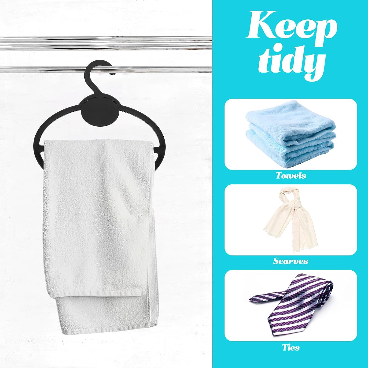 UPKOCH 10pcs Plastic Circular Scarf Rack Hanger Organizer with Strong Load-Bearing Capacity for Storing Scarves, Shawls, and Towels, Space-Saving Design for Small Spaces and Rooms