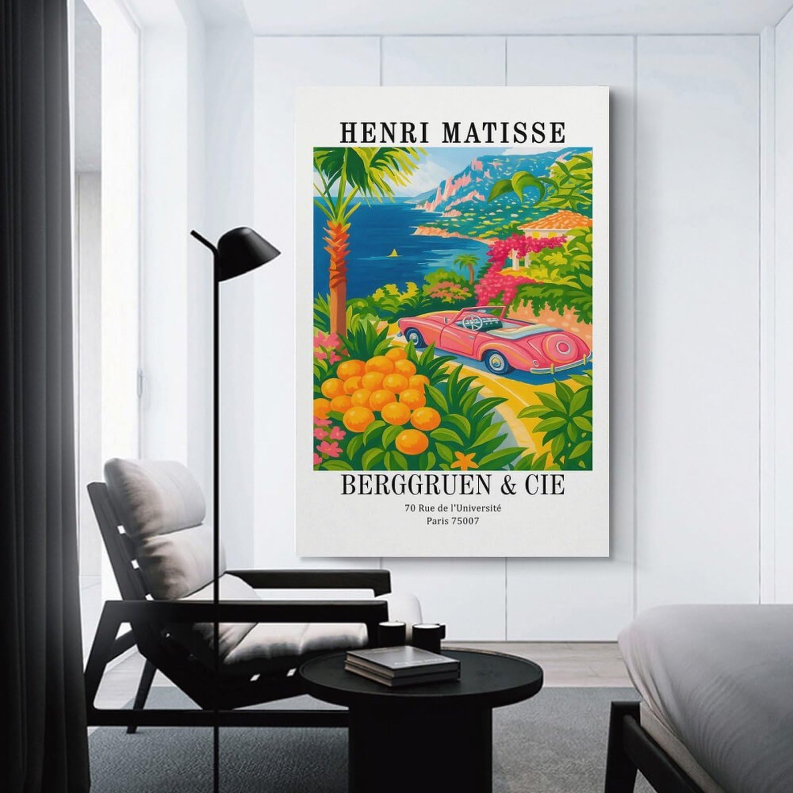 Junmoney Amalfi Coast Art Print Hanging Wall Art, 24x36inch(60x90cm), for Gallery Wall Decor And Room Displays, Home Wall Art for Statement Displays