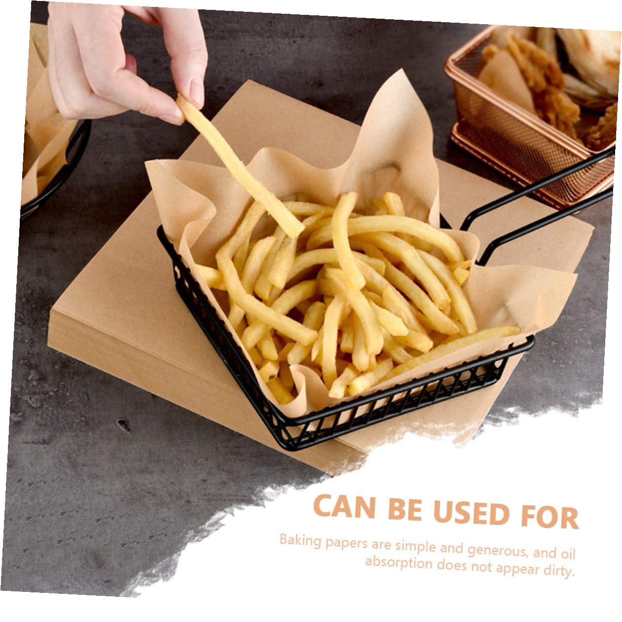Papel Kraft para Hornear Absorbente de Grasa 500 Hojas Tamaño Compacto Color Caqui Adecuado para Bocadillos y Platos Desechables en Cocina Americana