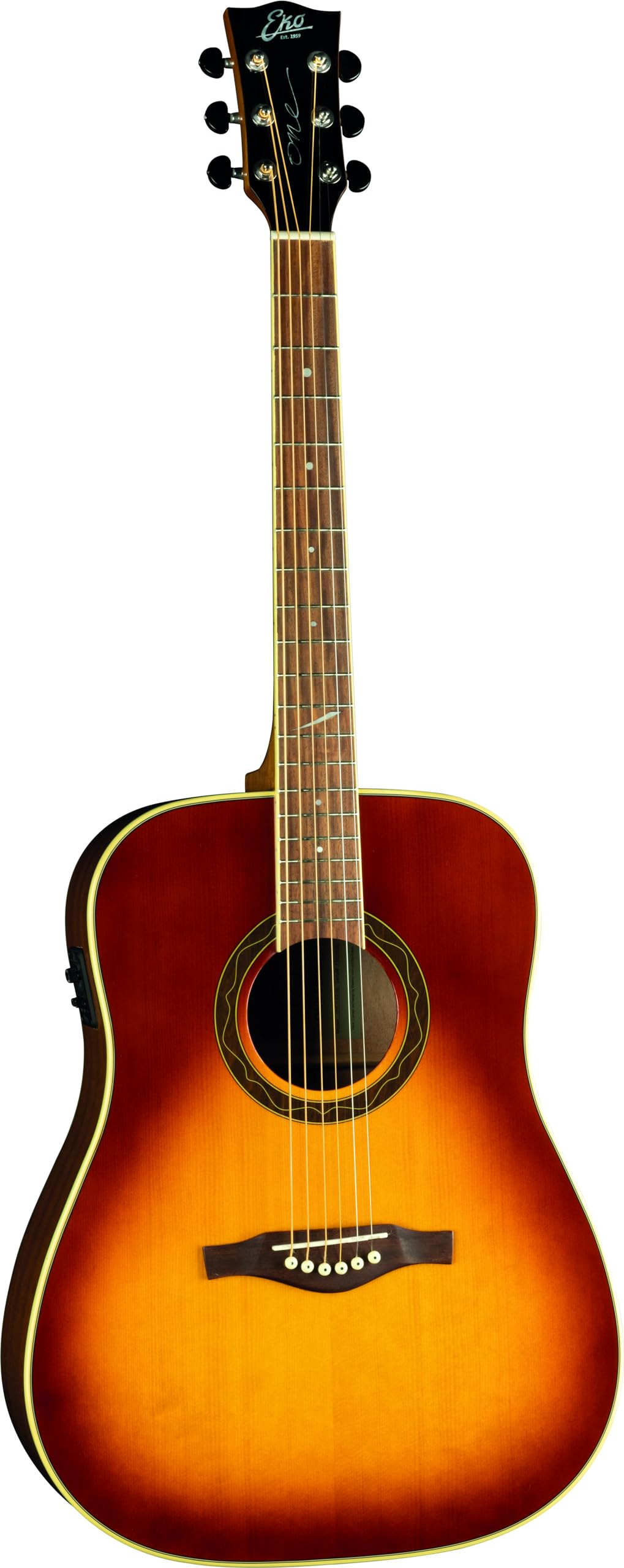 EKO GUITARS - One M150e Mini, Guitarra Acústica Mini Electrificada, Tapa de Abeto Sitka Laminado, Aros y Fondo de Caoba Laminada, Mástil de Caoba y Diapasón de Roupanà Sudamericano, Color Natural EKO GUITARS - One M150e Mini, Guitarra Acústica Mini Electrificada, Tapa de Abeto Sitka Laminado, Aros y Fondo de Caoba Laminada, Mástil de Caoba y Diapasón de Roupanà Sudamericano, Color Natural