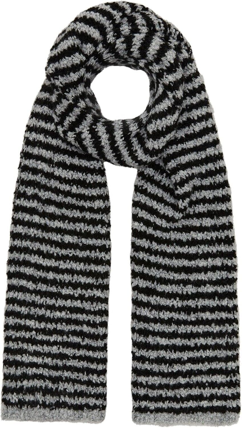 Generico PERSONA By MARINA RINALDI Línea N. O. W Bufanda Lana Bouclé Plata/Negro Rayas 23.7743022 Salina Made IN Italy