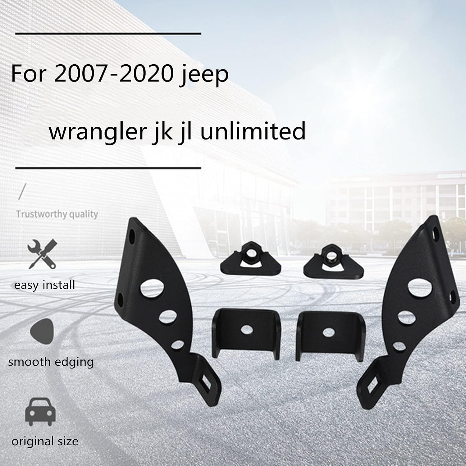 Hi Lift Jack Mount, High Lift Jack Holder, Hood Hinge and Door Hinge Bracket for 2007-2022 Wrangler JK JKU JL JLU & Gladiator JT 2007-2022