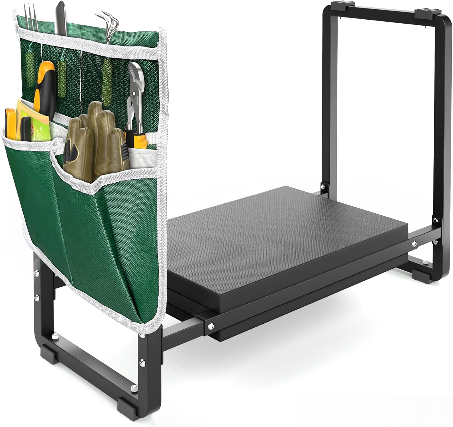 FLINTER 10.2" Wider Garden Kneeler and Seat, Heavy Duty Thick Gardening Bench for Kneeling and Seat - Garden Kneelers for Seniors, Gardening Stools for Women, Grandparents, Gardeners, Green