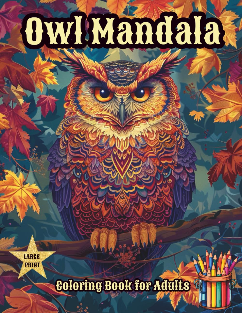 Owl Mandala Coloring Book for Adults: 50 Single-Sided Intricate Mandala Owls, Zentangle Patterns & Night Forest Designs for Stress Relief, Mindfulness & Relaxation (Mindful Mandala Creatures Series)