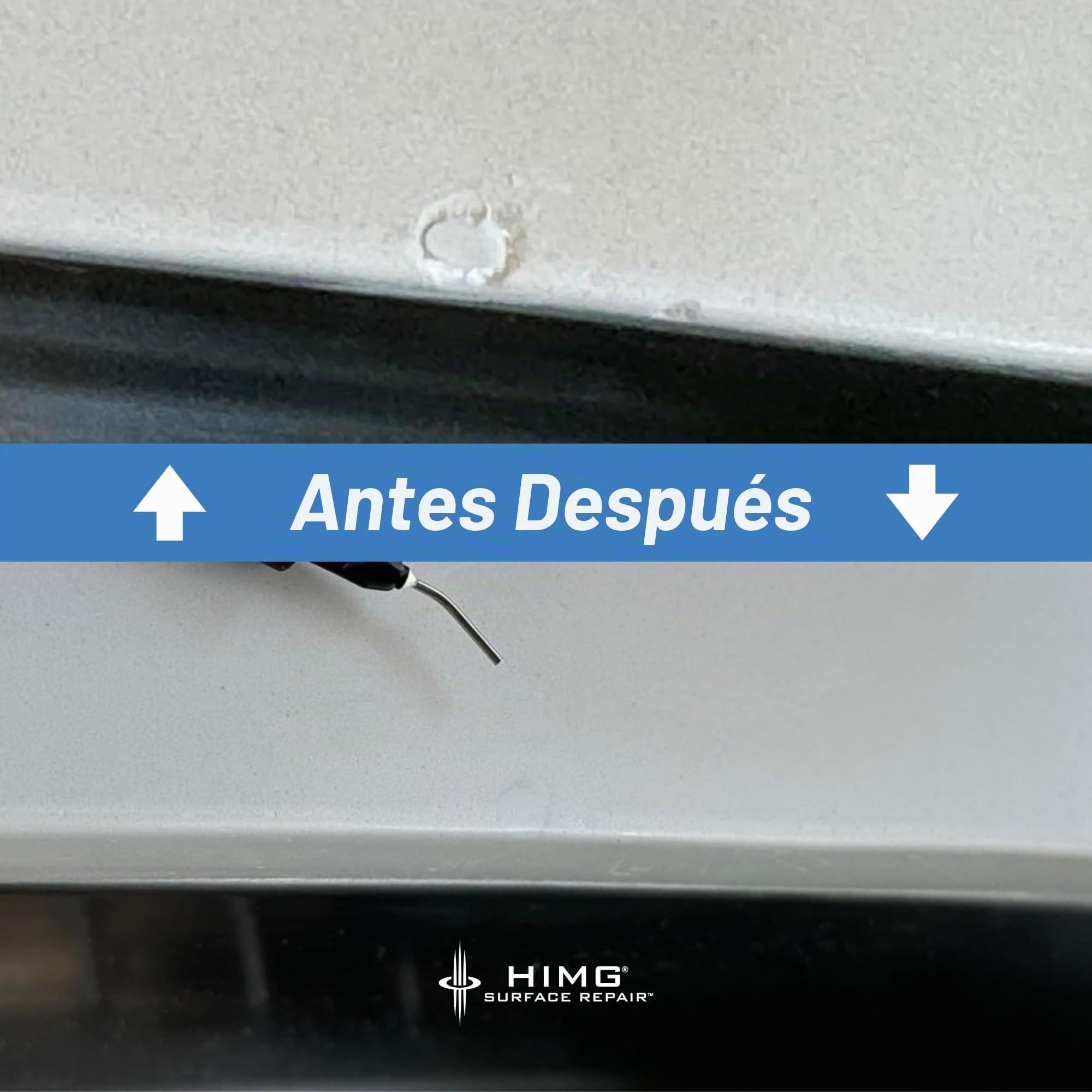 Blanco – Kit de reparación mejorado para mármol, azulejos, fundición mineral, cerámica, porcelana, cuarzo – astillas y daños superficiales – HIMG Surface Repair