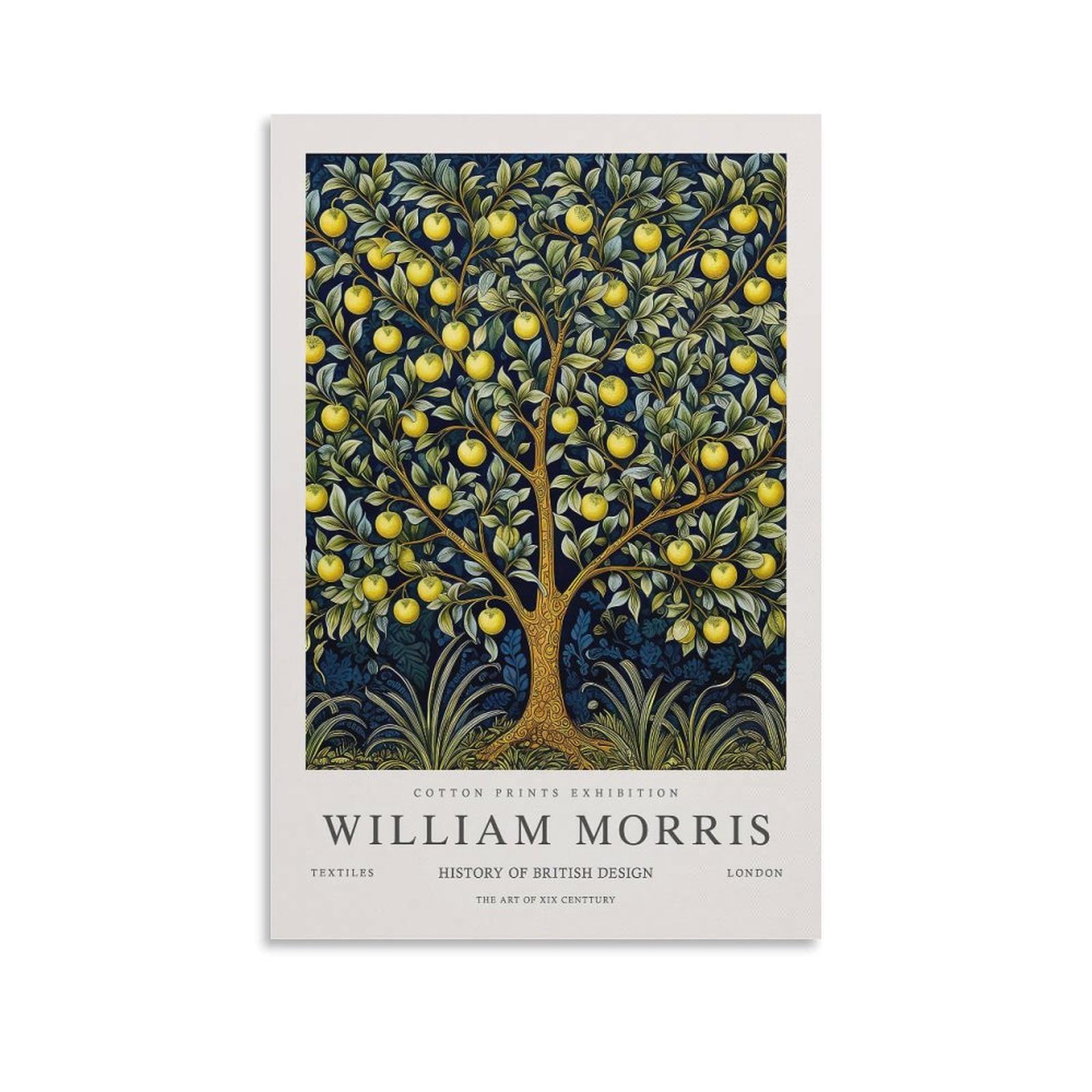 William Morris Vintage Tree Floral Wall Art Deer Plant Poster Canvas Wall Room Decor Aesthetic School Supplies Paintings 12x18inch(30x45cm)