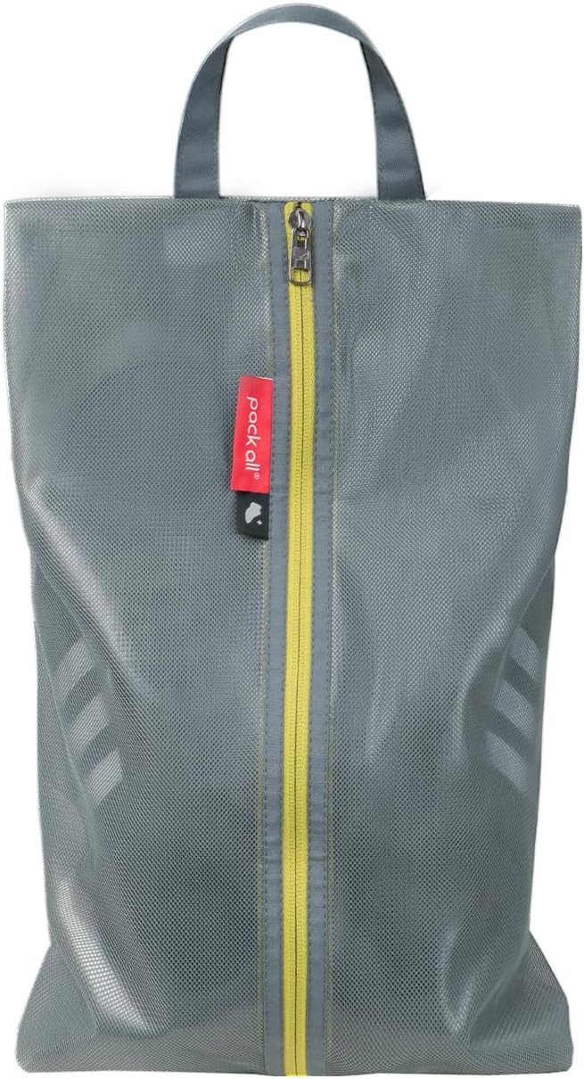 Plus-Sized Shoe Bag for Travel, Water-Resistant Shoe Pouch for Gym, Odor-Resistant Soccer Cleats Bag for Sport (Dual Pocket Version)