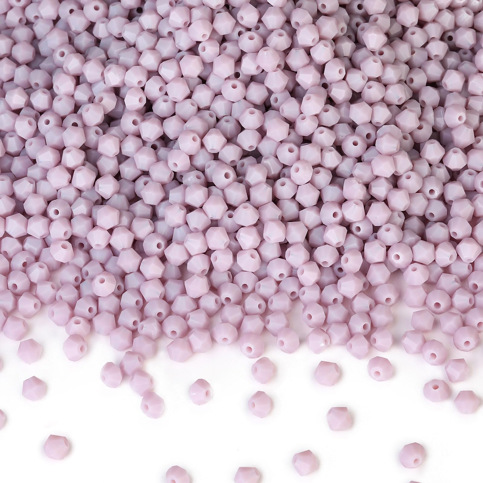 DoDoBeads 720 Pcs 4mm Bicone Crystal Beads, Opaque Porcelain Light Purple for Bracelet Making — image 1