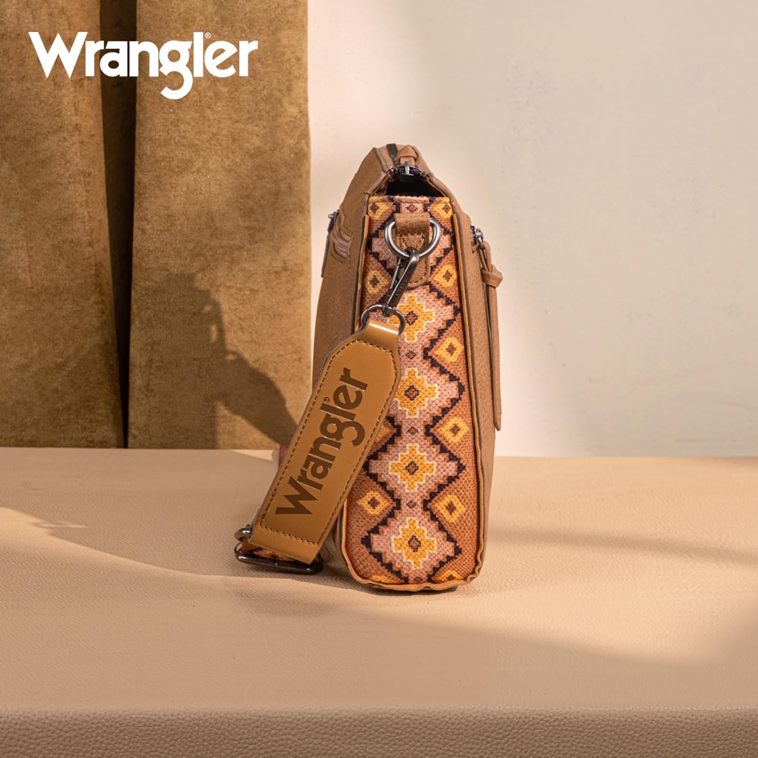 Wrangler Aztec Crossbody Purse Medium Shoulder Bags for Women Western Handbag with Guitar Strap - Image 4