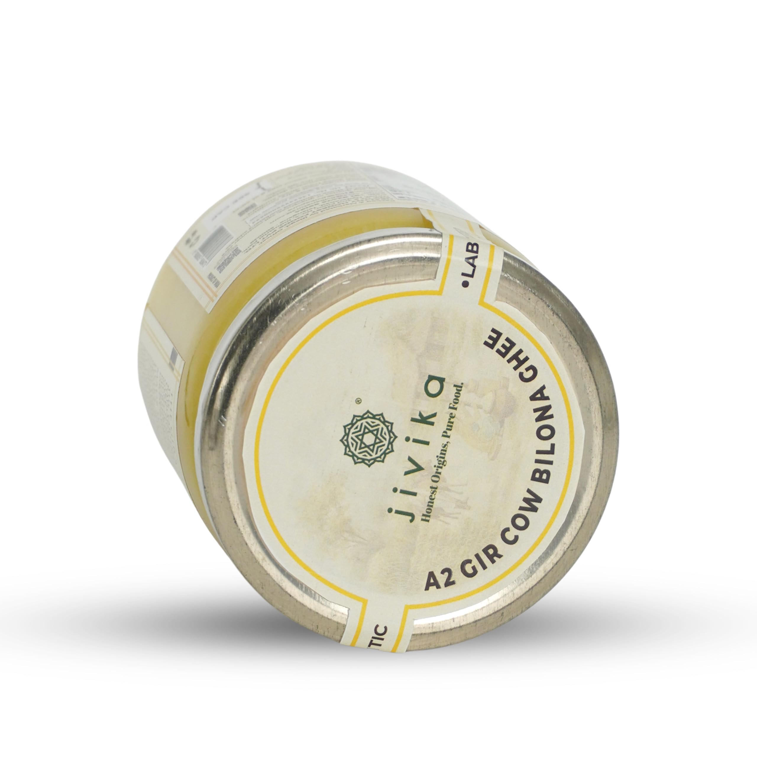 JIVIKA NATURALS Organics A2 Kuh Ghee Bilona Method Gir Kuh handgebrannt aus Quark Labor getestet Glas Glas Pure Ghee Natural Ghee Gesundes Ghee Hergestellt in Bilona Gir Cow 500ml