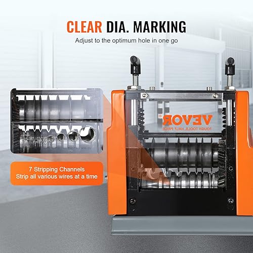 Miniatura 16 de VEVOR Máquina peladora manual de cables, pelador de cobre de 0.06 a 1.5 pulgadas con manivela o taladro accionado, referencia de profundidad