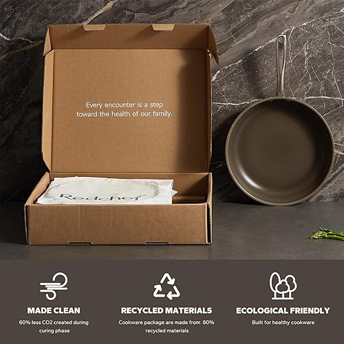 Miniatura 5 de Sartén antiadherente, sartén de titanio de 11.5 pulgadas, sartén de cerámica saludable, sartén no tóxica, sin PFAS PFOA y PTFE, apta para