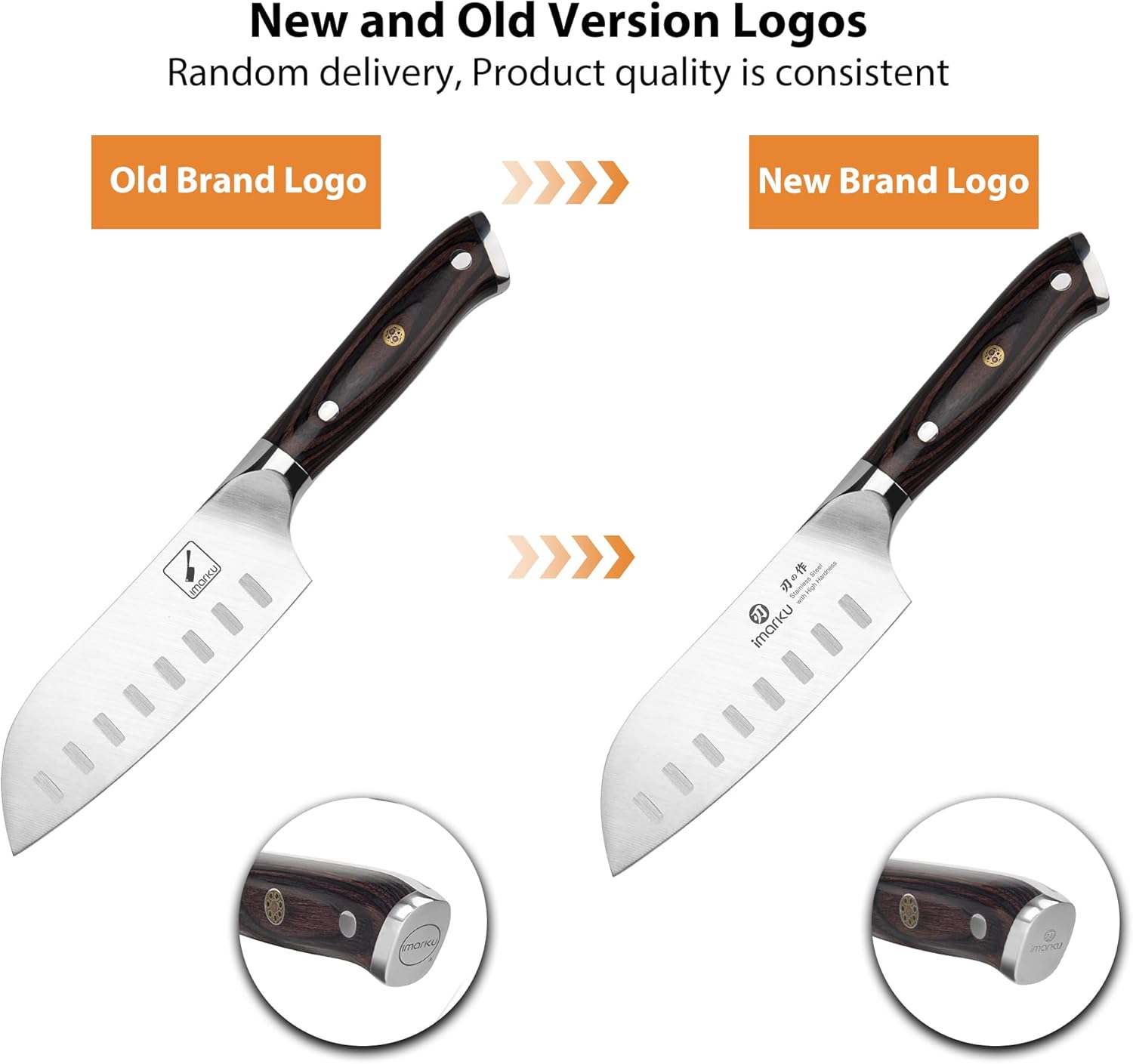 imarku Santoku Knife Chef Knife 5 inch Ultra Sharp Asian Knife Japanese Chef Knife - Japanese SUS440A Stainless Steel - Ergonomic Pakkawood Handle, Best Christmas Gifts for Women Men - Image 3