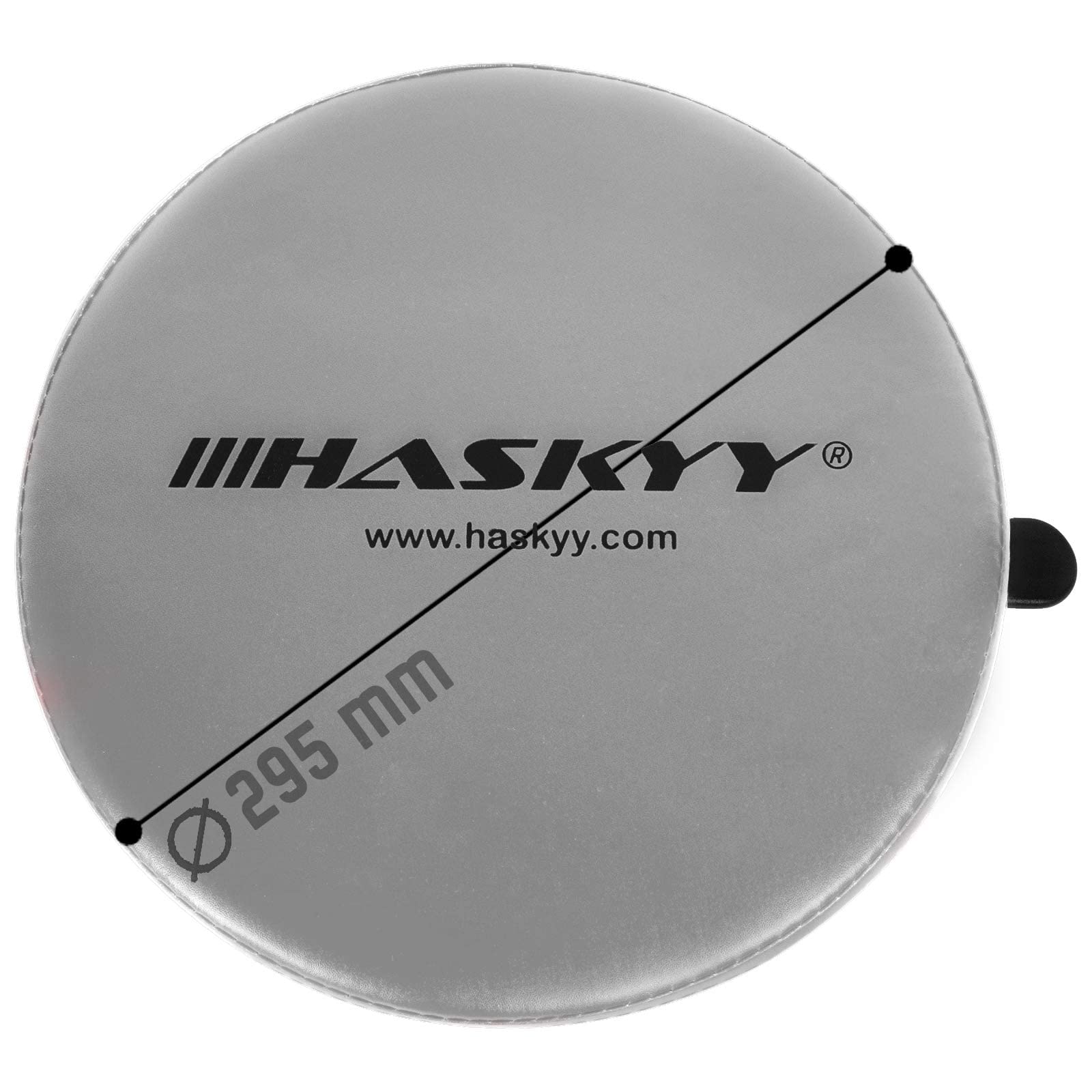 HASKYY Werkstatthocker Rollhocker | Höhe 430-580mm I Sitz Geleinlage | Werkstatt-Arbeits-Hocker-Stuhl-Sitz I 135kg | ø40 cm | 2 Ablagen I Grau
