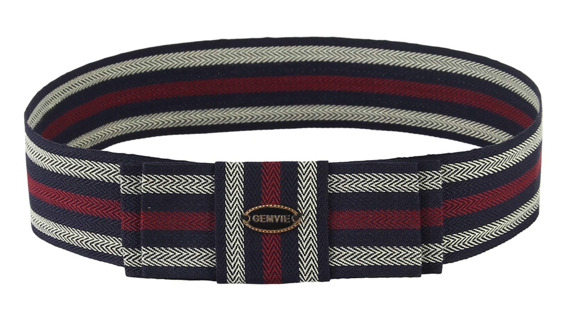 Gemvie Unisex Stripe Vintage D Diamond Pattern Hat Band Decorations Bowknot Snakskin Hatband For Hats S For Hats Medium 57Cm