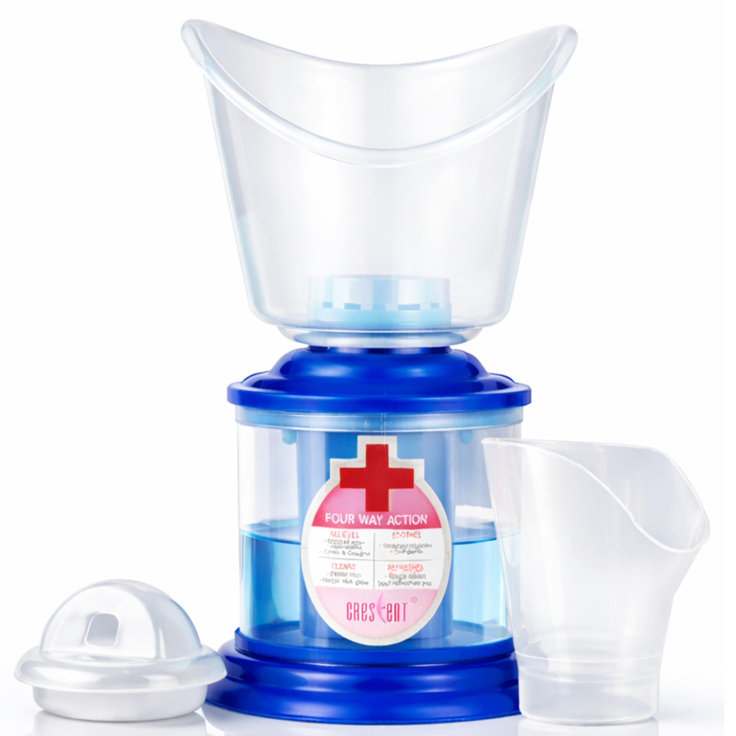 Crescent 3 IN 1 Facial Steamer for Face| Steamer for Cold and Cough| 3 Attachment| Blue-image-47