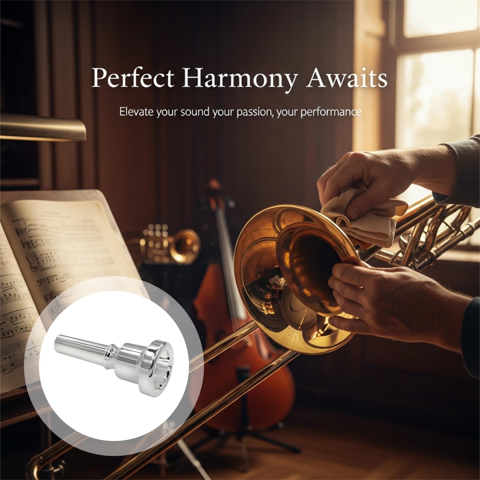 Embouchure baryton plaquée argent, diamètre intérieur 0,94 in, 2,4 cm, pour trombone ténor, métal robuste, chambre de résonance, taille précise, son doux, universelle, Li Jian, ténor et baryton