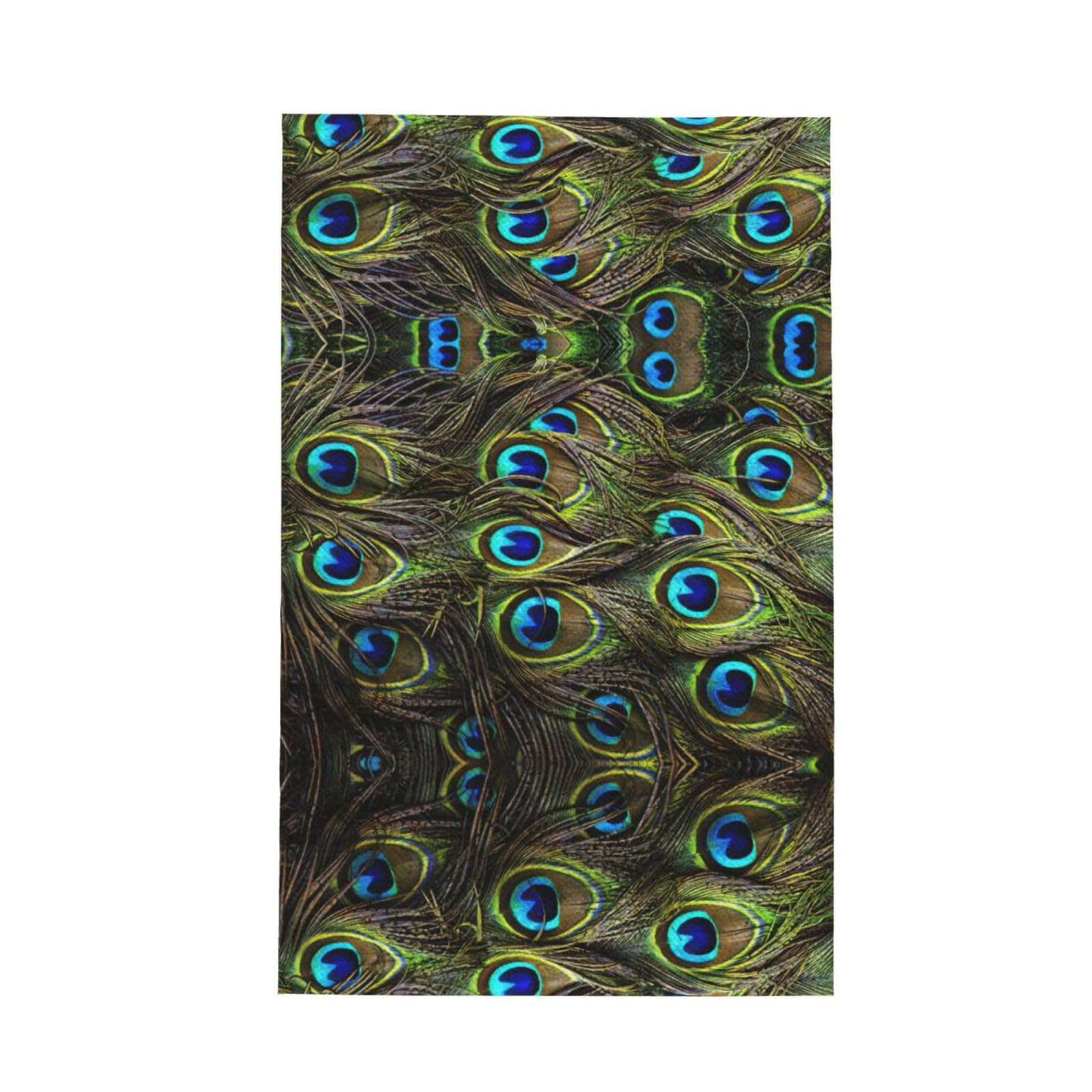 Xxahnbm Black Fresh Peacock Print Waffle Kitchen Towel,Absorbent Hand Towel