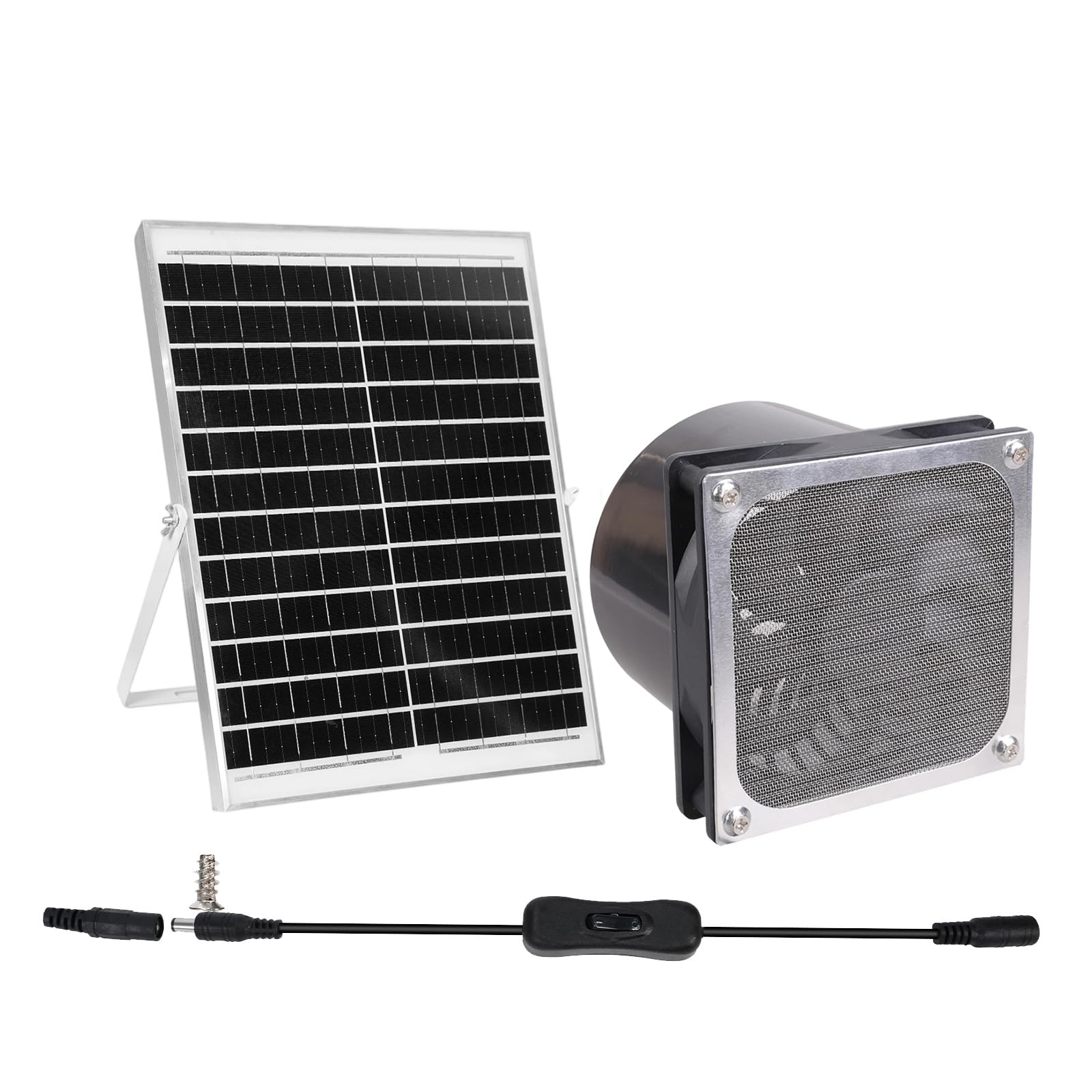 Ljhnba Light 12V Solar Ventilation Fan With Metal Housing For Pipe Duct Airflows And Temperature Control Equipment Cooling Solar Exhaust