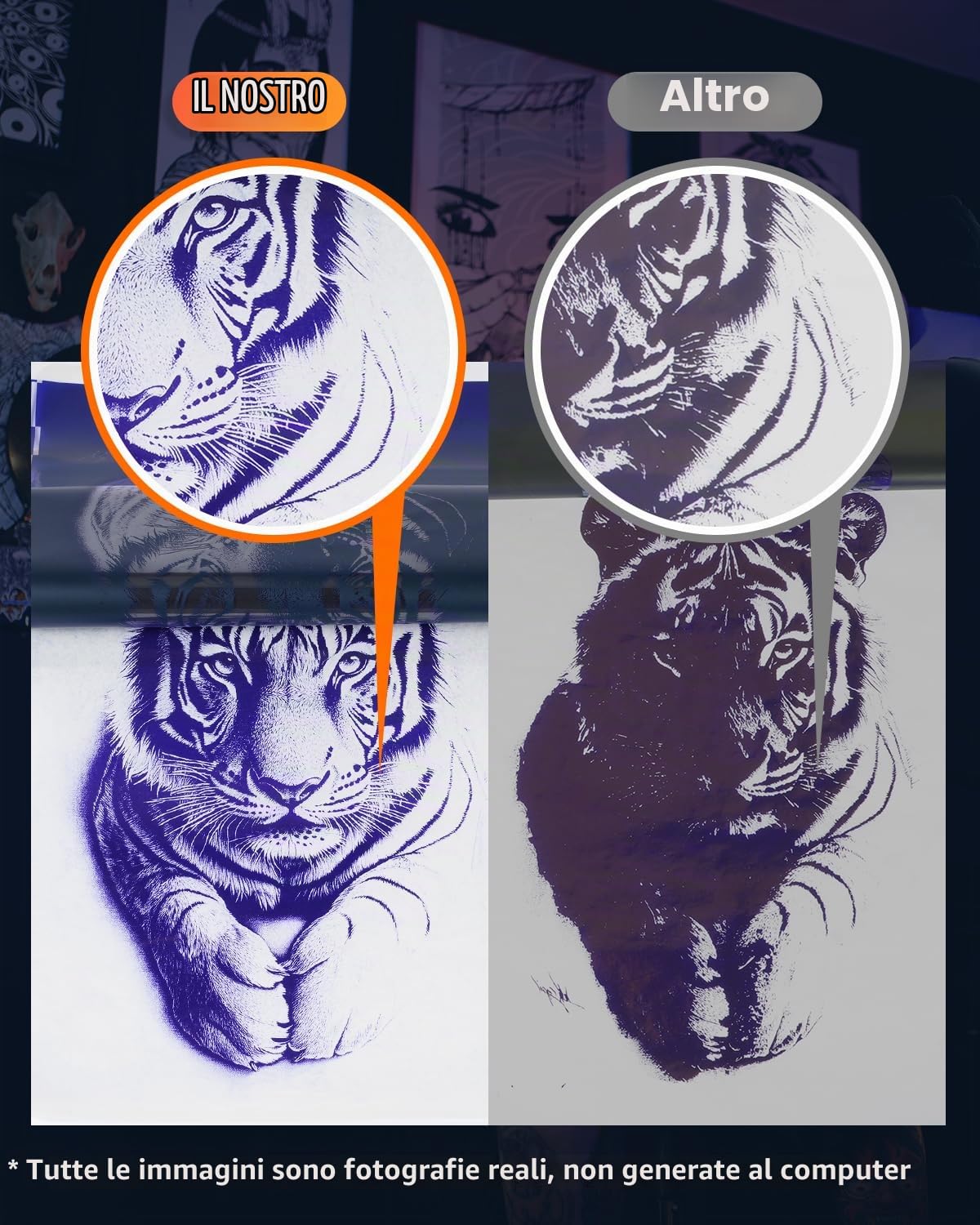 Phomemo Premium Tattoo Transfer Papier, M08F Tattoo Transfer Papier für Tattooing, Compatibile con M08F TP81 M08F Plus, 100 Fogli