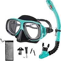 Vista 8 de Snorkeling Gear for Adults Youth, Nearsighted Anti-Fog Diving Mask & Silicone Dry Snorkel for Scuba Diving Spearfishing Freediving