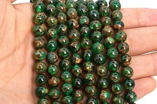 Miniatura 3 de Perlas de piedra de arena sintética de 0.315 in de grado AAA redondas con piedras sueltas de 15.7 in, cuentas, joyería, manualidades, arte y costura