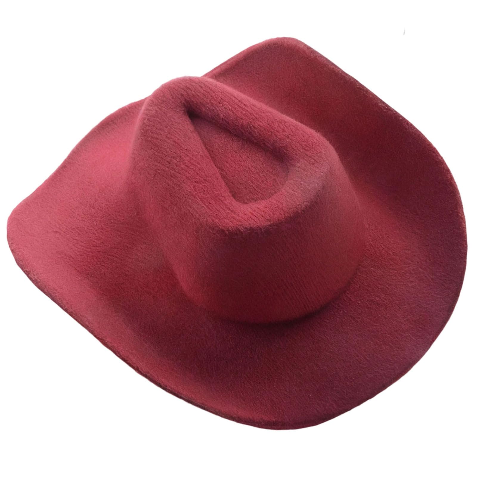 Woedpez Tiny Western Hat Embellishments Miniature Ornament for Craft Clothing Decoration Sewing Accessories Miniature Sewing