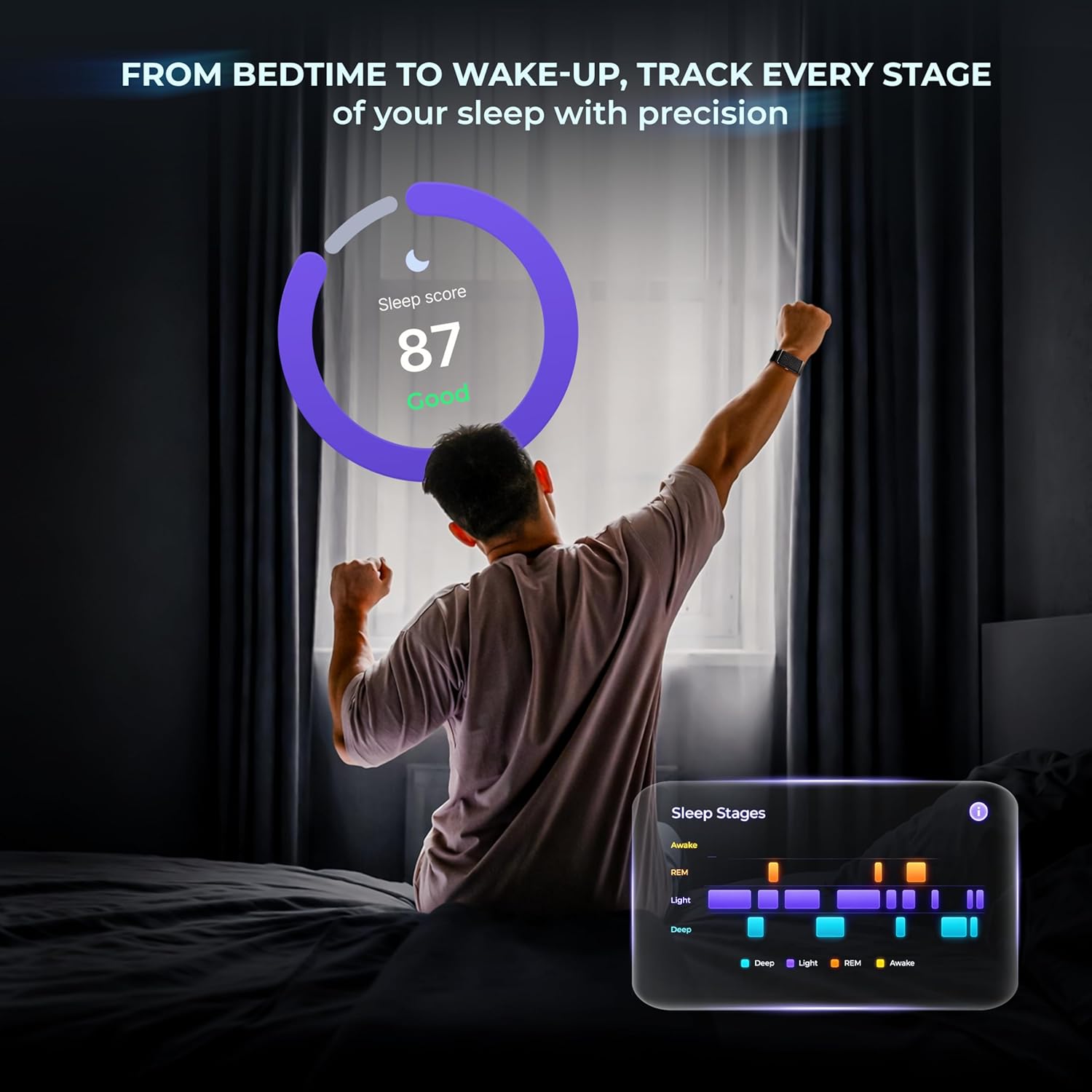 Alti FIT+ Smart Fitness Band | Screenless Minimal Design | 30+ Days Battery | HRV, SpO2, Sleep &amp; Stress Tracking | Multi Sports Modes | Lightweight Wearable for Men &amp; Women - 5