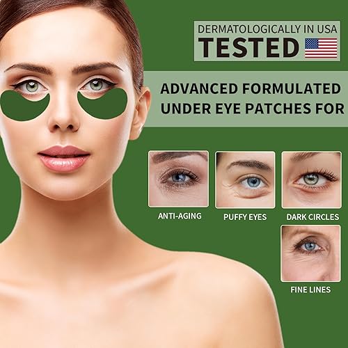 Miniatura 2 de Parches para debajo de los ojos para ojos hinchados, 70 unidades, máscara de ojos de algas marinas para ojeras e hinchazón, parches de máscara