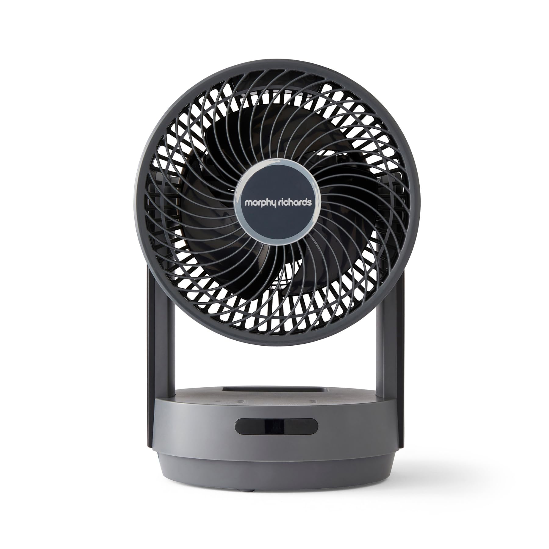 Morphy Richards Airflex Circulating Desktop Fan, Remote Control, Touch Panel, Air Circulation Motor, 3 Blade Design, Timer Function, 60 Degree Oscillation, Compact & Portable, Grey, 820002