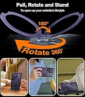 Vista 3 de TORRAS Soporte Magnético Giratorio de 360° para Funda Samsung Galaxy S24 Ultra, Compatible con Magsafe, Resistente a Golpes de Grado Militar Funda