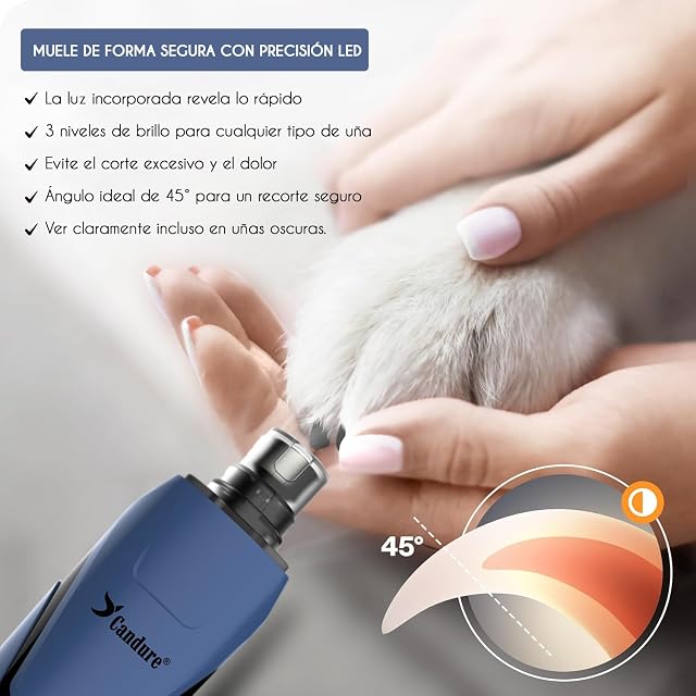 Foto 6 de 8 de Candure Molinillo de Uñas Para Perros de Hasta 6 Velocidades Para Perros Grandes, Medianos, Pequeños