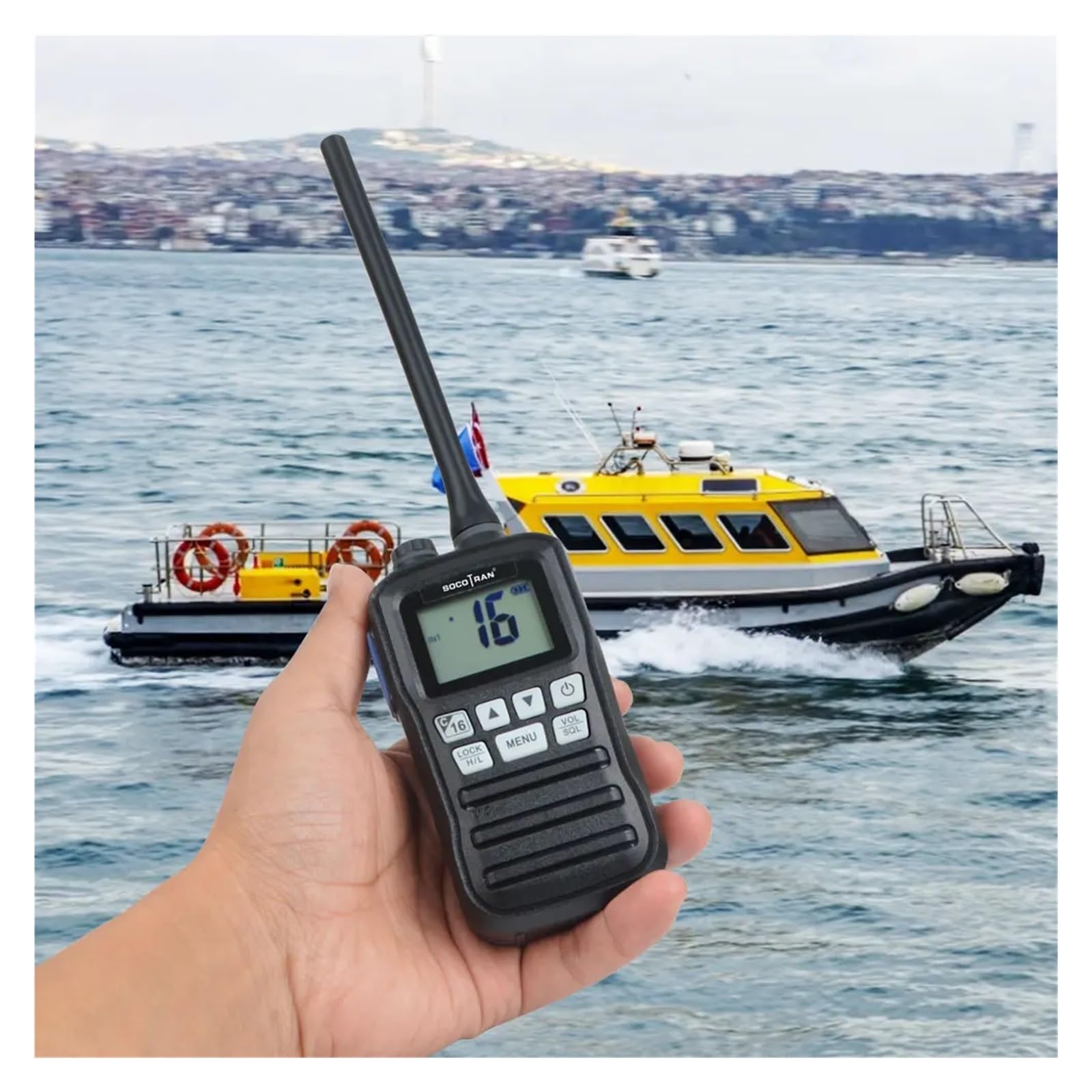 Walkie-talkie, Przenośne radio dwukierunkowe RS-25M VHF156.000-162.000MHz IP-X7 Wodoodporne morskie walkie-talkie z INT, USA, grupą kanałów CAN na piesze wycieczki kempingowe