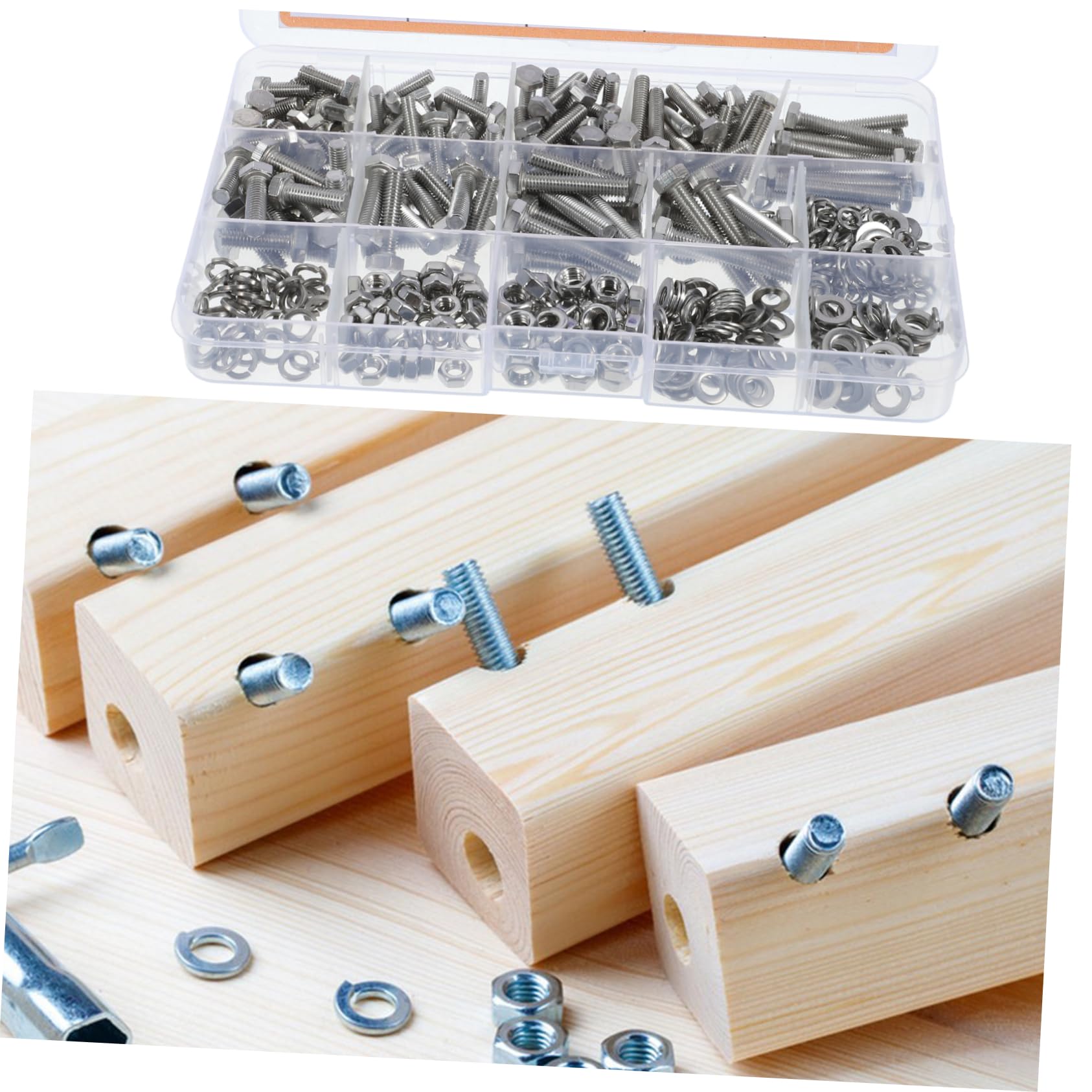 Cabilock 375Piezas Kit Tornillos Tuercas y Arandelas Inoxidable para Reparaciones de Maquinaria Muebles y Vehículos Resistente y Duradero