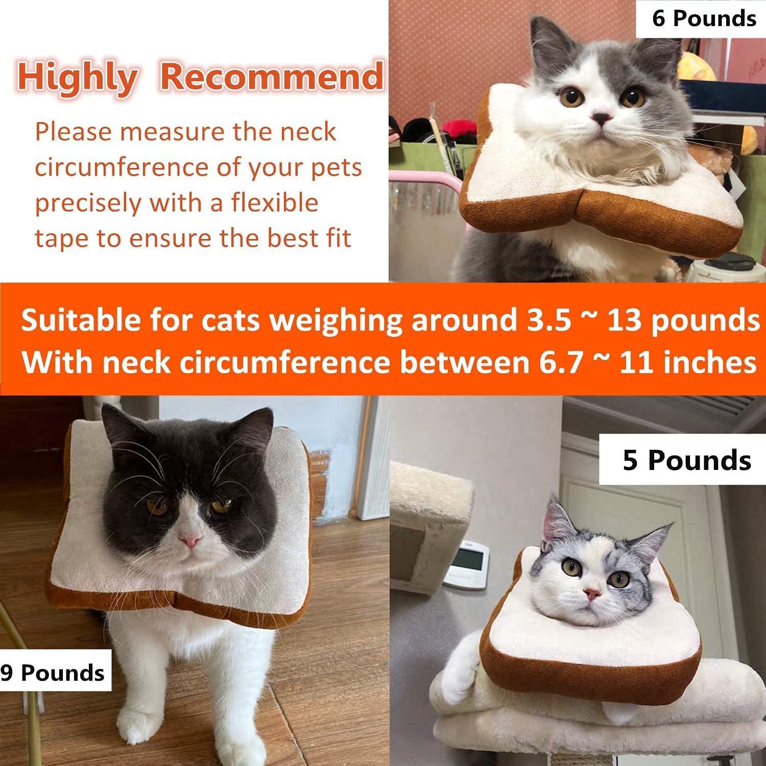 USAMS Adjustable Cat Recovery Collar, Cute Neck Cone After Surgery, Wound Healing Protective Cone Surgery Recovery Elizabethan Collars, Soft Edge for Kitten and Cats (1-Pack)