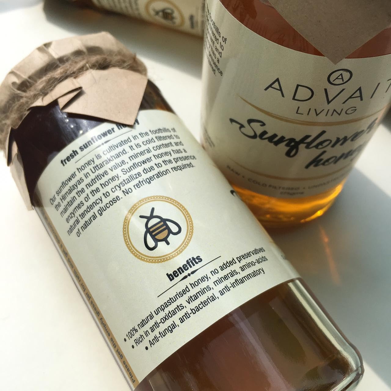 ADVAIT LIVING Raw Sunflower Honey for Cooking, Skin Hydration, and Health, Ideal for Daily Use, Nutrient-Rich, Versatile for Recipes, Wellness, and Natural Treatments 500 GM ADVAIT LIVING Raw Sunflower Honey for Cooking, Skin Hydration, and Health, Ideal for Daily Use, Nutrient-Rich, Versatile for Recipes, Wellness, and Natural Treatments 500 GM