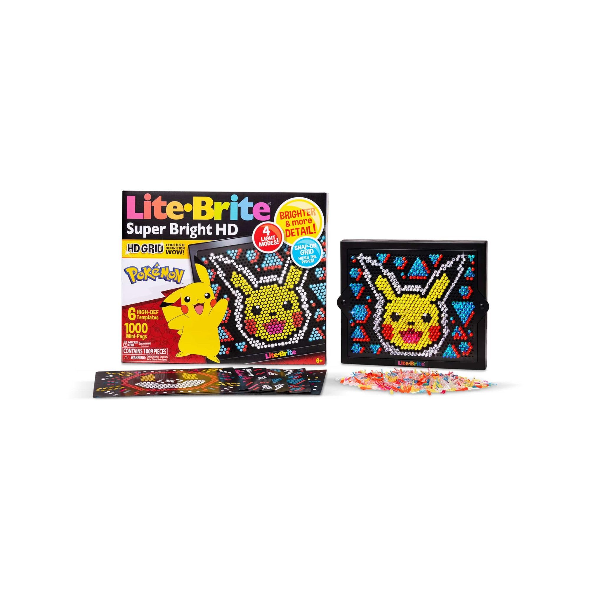 Basic Fun Lite-Brite Pokemon LED Light Up Drawing Board with Colours - Light Up Toy for Kids