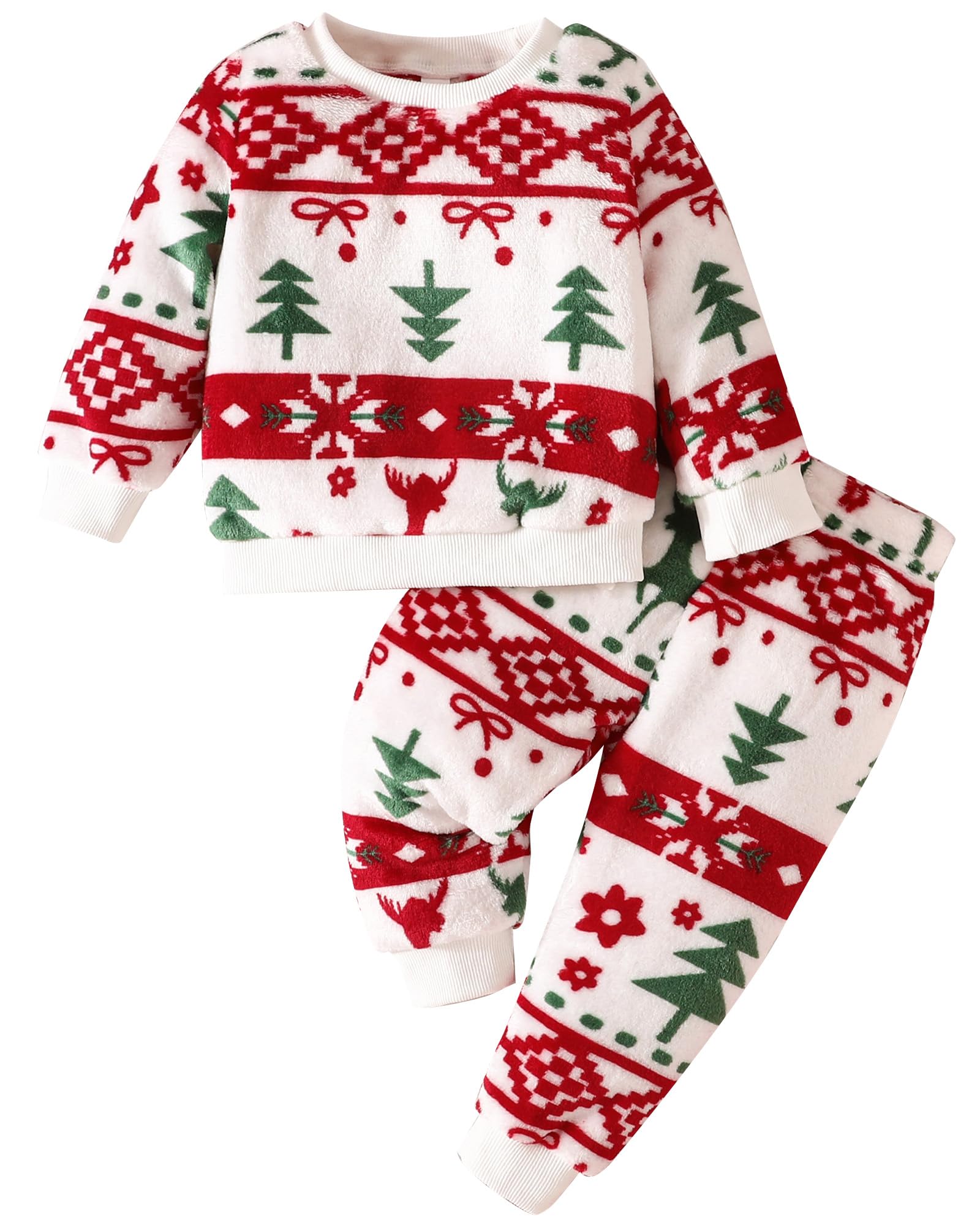 Jecson Toddler Girl Clothes Baby Girl Fleece Hoodie Outfits Thick Thermal Winter Leggings 2Pcs Clothing Sets 6M-4T