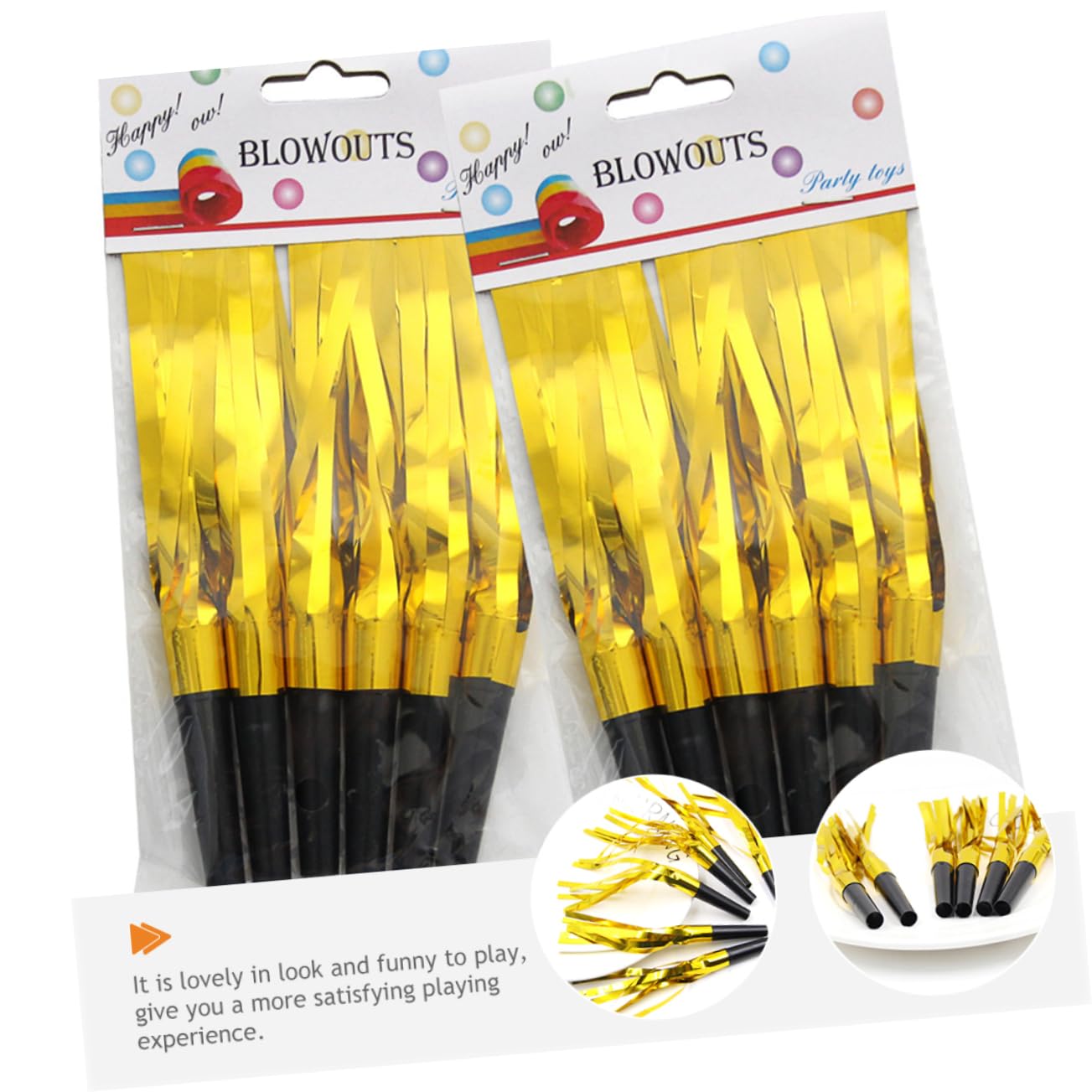 FOYTOKI 18pcs Party Blowouts Noisemakers Tassel Whistles for Birthday Celebrations Fun Party Decorations Supplies for Adults