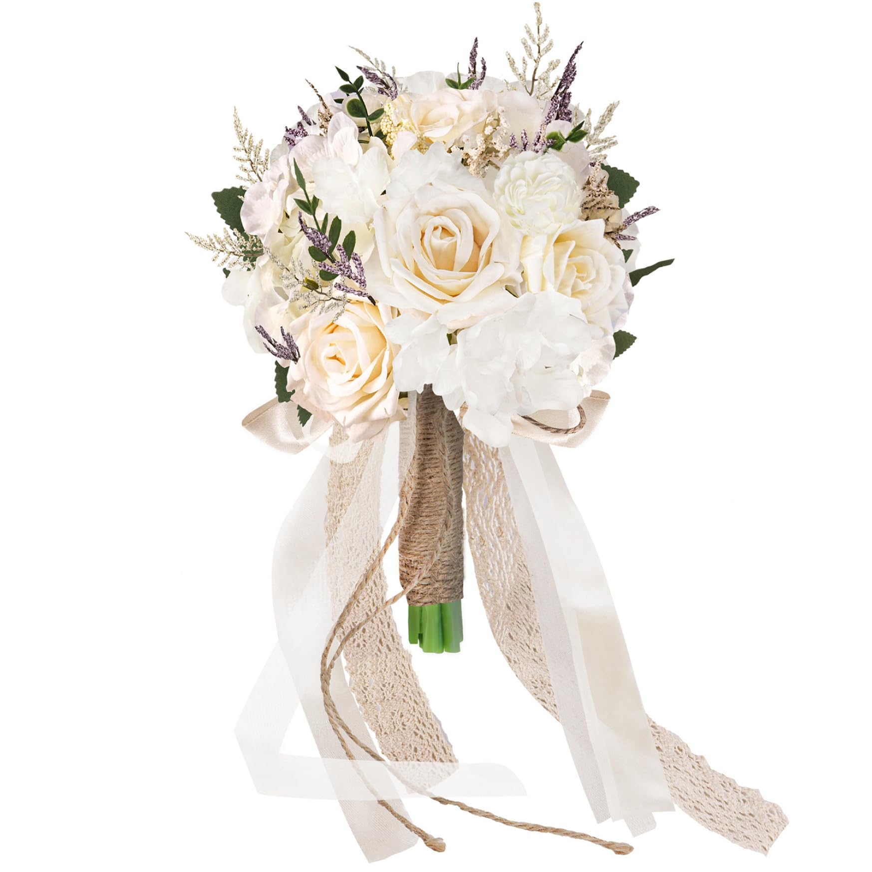 Bouquet da sposa per la sposa, bouquet da con rose artificiali, da con champagne bianco per la cerimonia della damigella d'onore e l'anniversario della