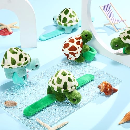 Miniatura 3 de Lenwen 15 pulseras de peluche de tortuga a granel, adorables pulseras de peluche de tortugas de peluche para cumpleaños, regalos de Navidad, regalos